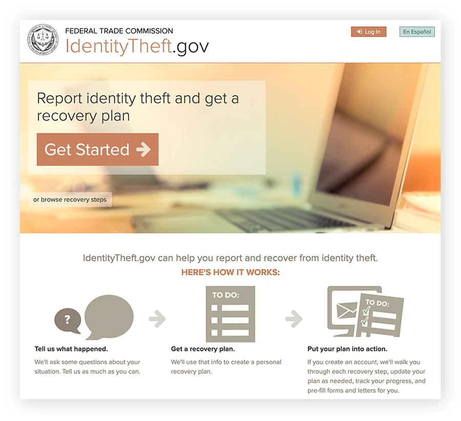如果您的社会安全号码被盗,请立即在 identitytheft.gov上报告。